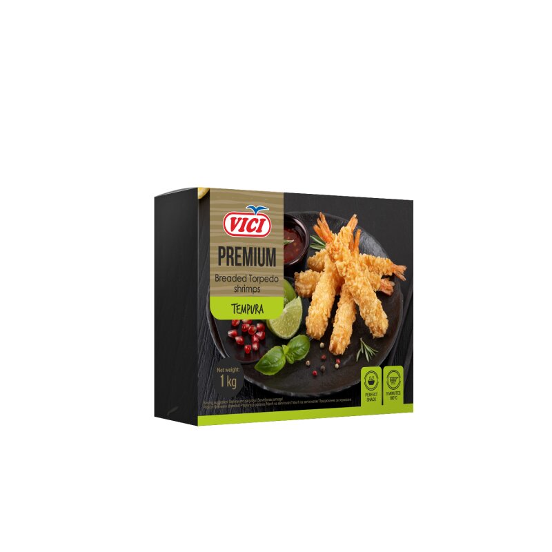 Šaldytos baltakojės blyškiosios krevetės  Tempura' nevirtos 1kg