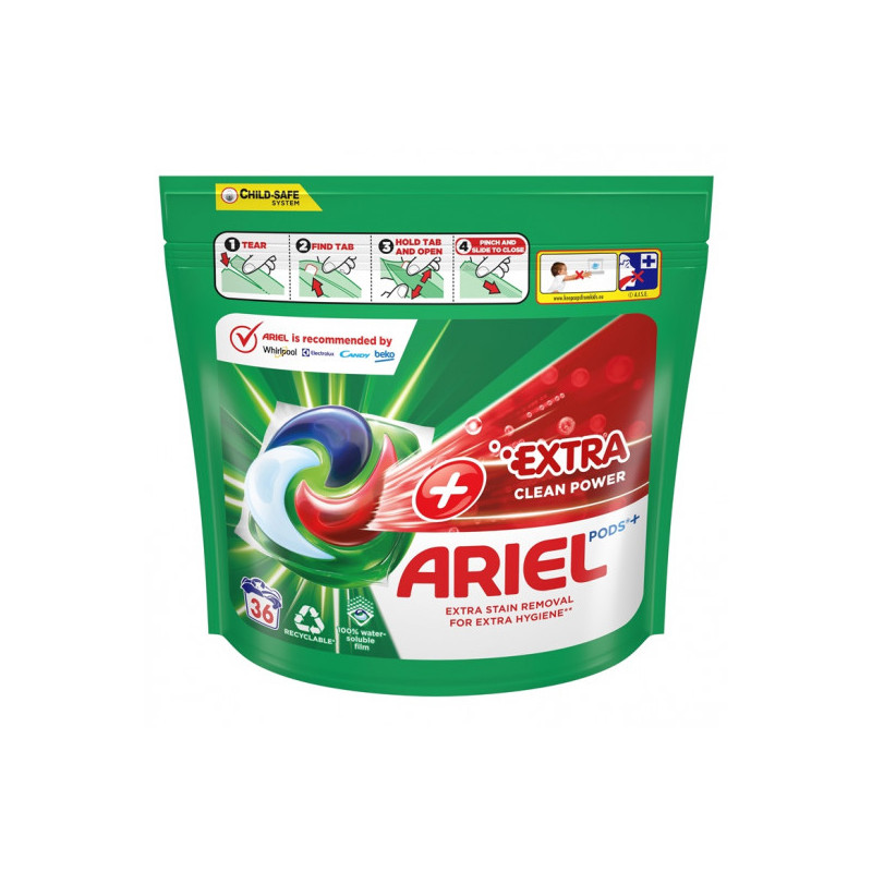 Skalbimo kapsulės  Ariel   36 vnt Ekstra Clean
