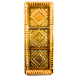 Plastikinis padėklas su dangteliu 1vnt užkandžiams  40 x 16 x 6 cm