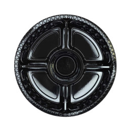 Plastikinis padėklas su dangčiu 1vnt užkandžiams 24,5 cm