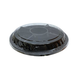 Plastikinis padėklas su dangčiu 1vnt užkandžiams 24,5 cm