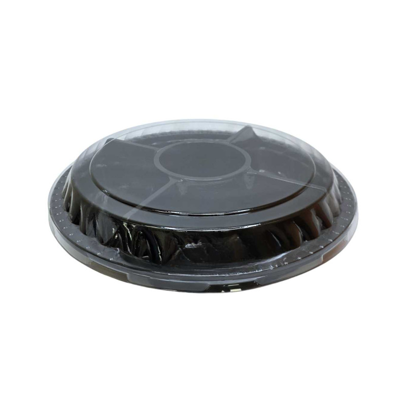 Plastikinis padėklas su dangčiu 1vnt užkandžiams 24,5 cm