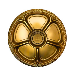 Plastikinis padėklas su dangčiu 1vnt užkandžiams 36 cm