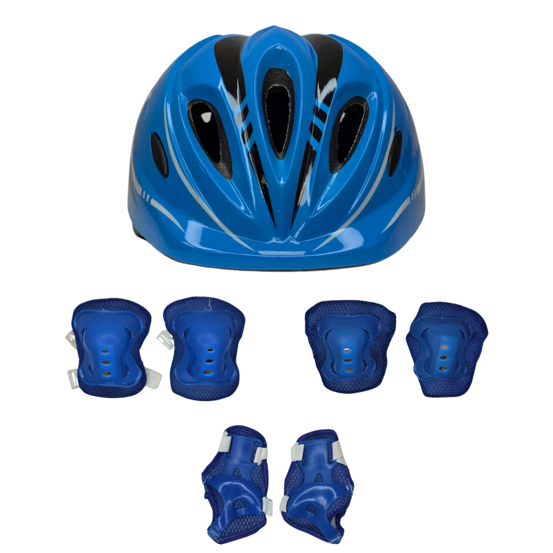 Plastikinis šalmas su apsaugomis vaikiškas