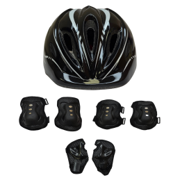 Plastikinis šalmas su apsaugomis vaikiškas