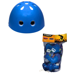 Plastikinis šalmas su apsaugomis vaikiškas