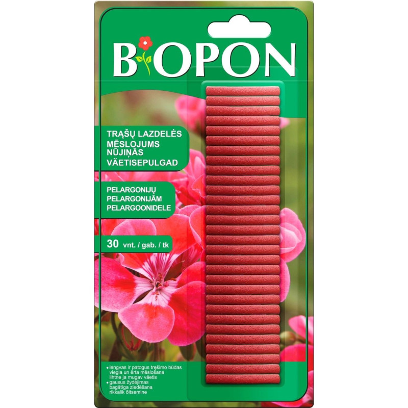 Lazdelės Biopon pelargonijoms 30vnt