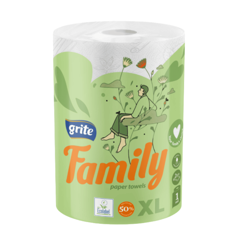 Popierinis rankšluostis  Grite Family XL  1vnt