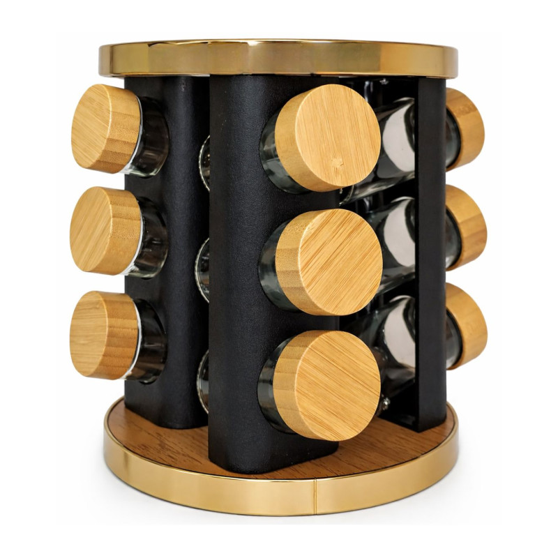 Stiklinė prieskoninė su 12 indelių