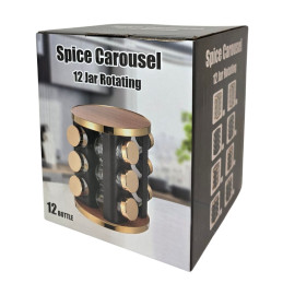 Stiklinė prieskoninė su 12 indelių