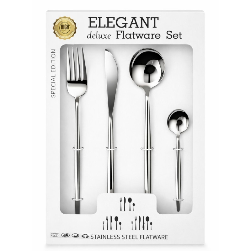 Nerūdijančio plieno stalo įrankių rinkinys 24vnt