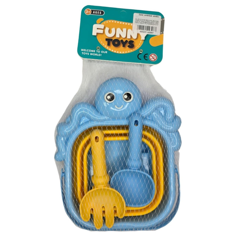 Žaislinis sulankstomas smėlio kibirėlis su priedais