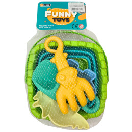 Žaislinis sulankstomas smėlio kibirėlis su priedais