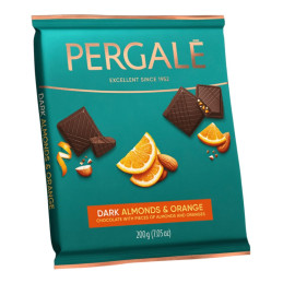 Šokoladas PERGALĖ Dark Almonds & Orange 200g
