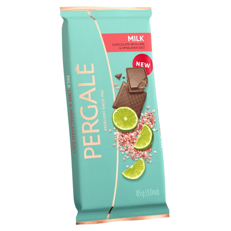 Pieniškas šokoladas Pergalė su braškių gabalėliais ir citrinine mačia, 85g