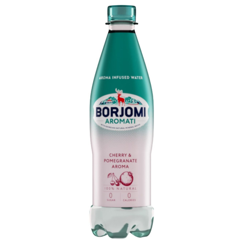 Gazuotas mineralinis vanduo Borjomi Aromati vyšnių-granatų  skonio,  500 ml