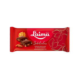 Pieninis šokoladas Laima 90g su nesmulkintais migdolais ir vafliais