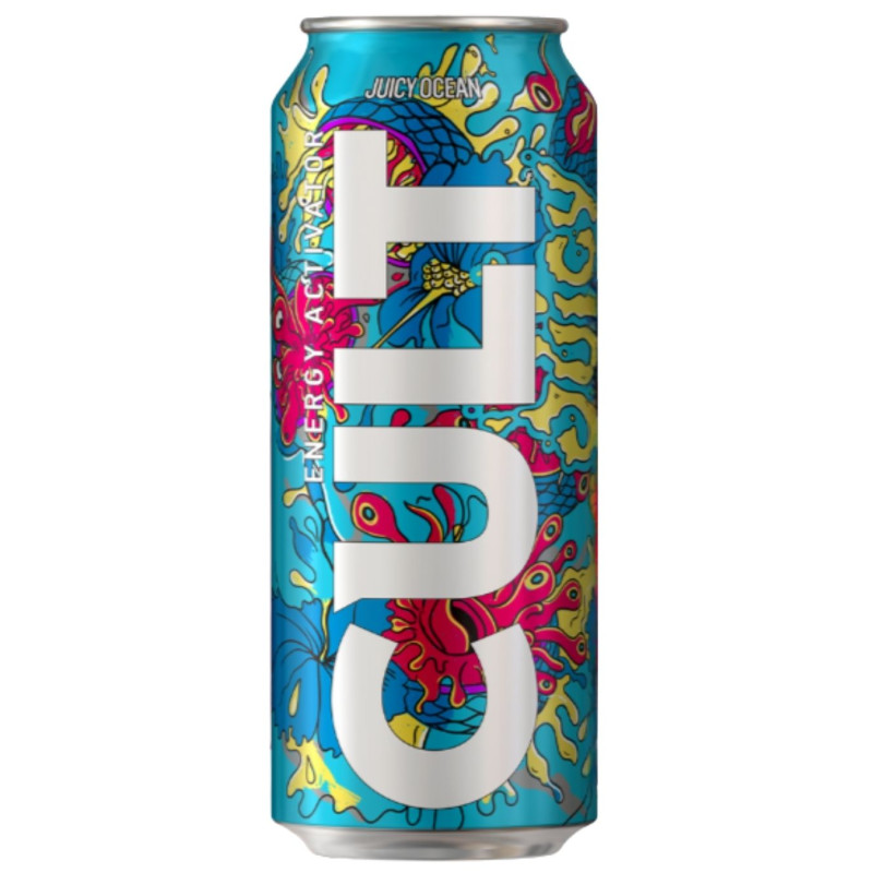Energetinis gėrimas  Cult Juicy Ocean 500 ml su vitaminais ir vaisių sultimis