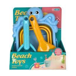 Žaislinis sulankstomas smėlio kibirėlis su priedais