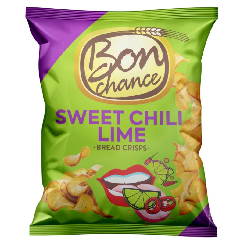 Duonos traškučiai Bon chance su čili skonio prieskonių mišiniu, 120g