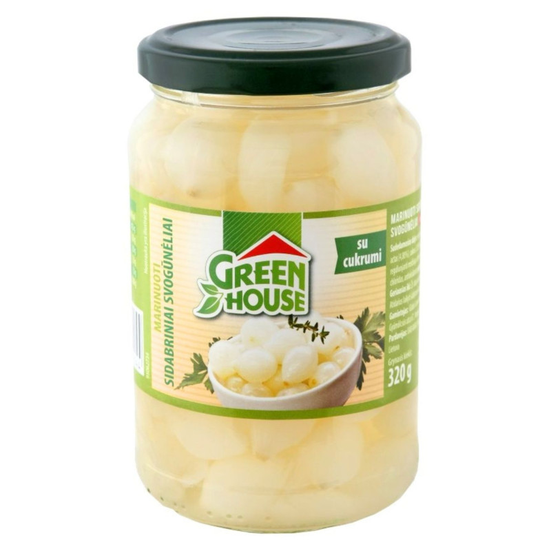 Marinuoti sidabriniai svogūnėliai Green house 320g/190g