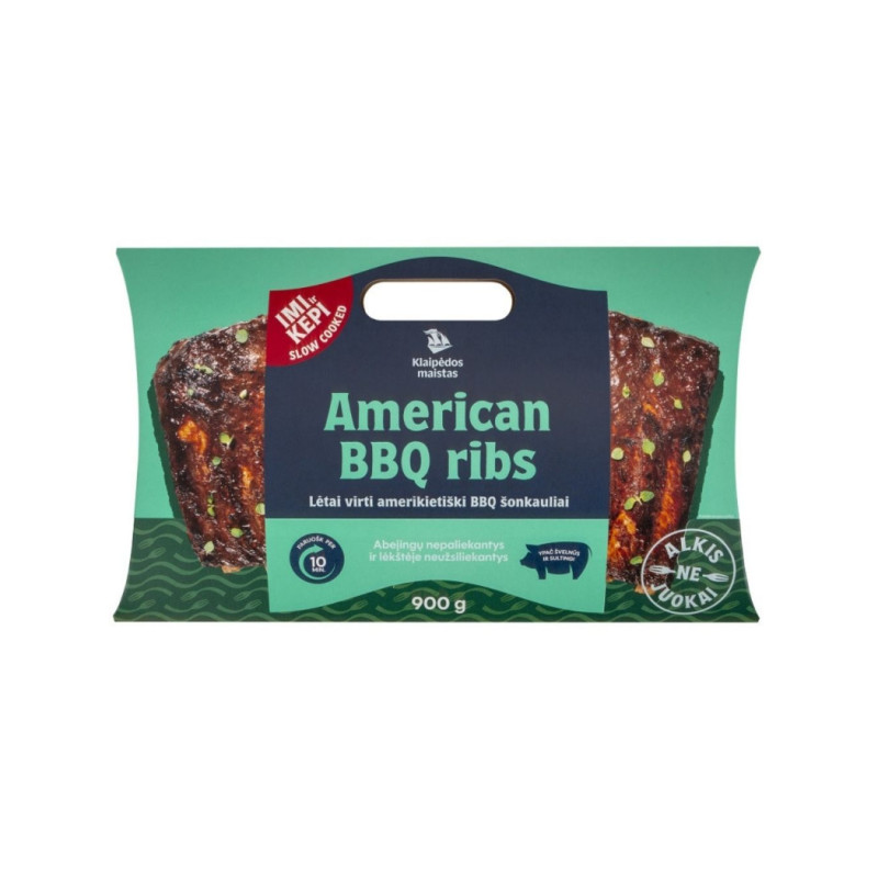 Virti kiaulių šonkauliai BBQ Amerikietiškame marinate 900g