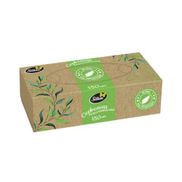 Servetėlės dėžutėje  SILKEN  eko 150vnt 2sluoksnių