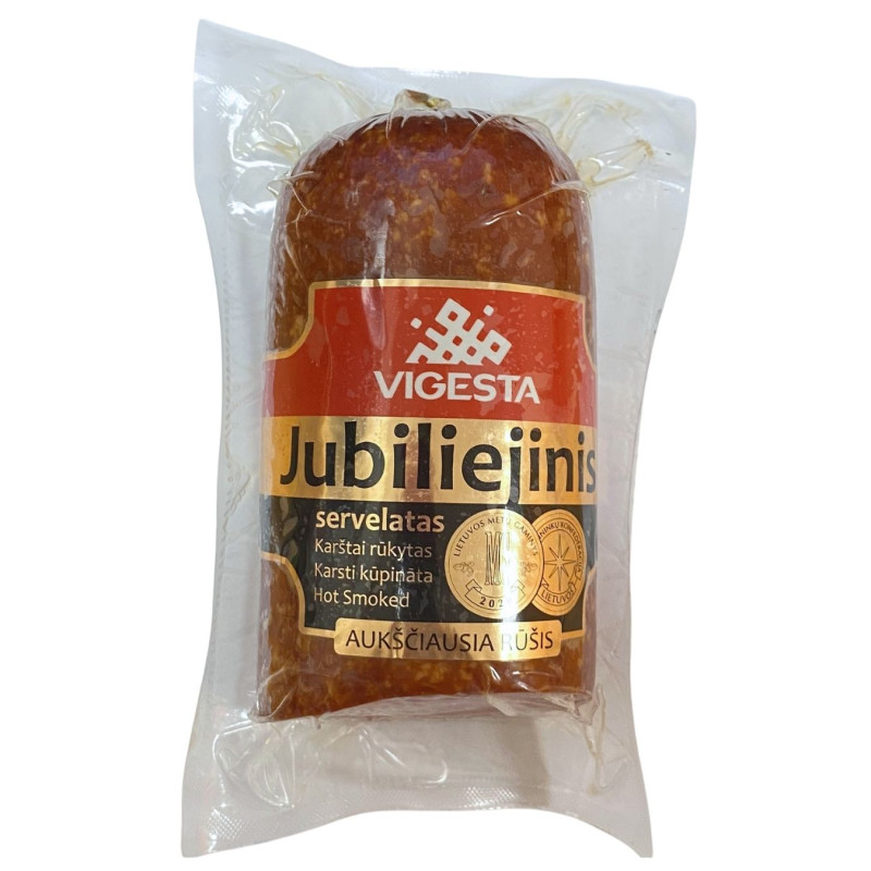 Karštai rūkytas servelatas  Jubiliejinis  530g Vigesta