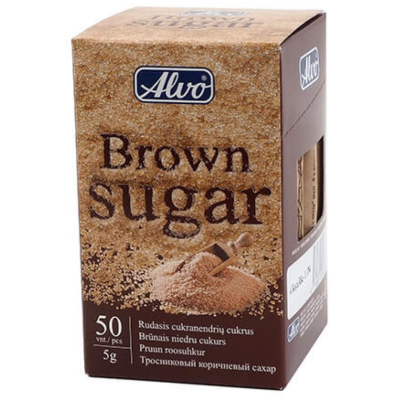 Rudasis cukrus 5g (50vnt) dėžutėje