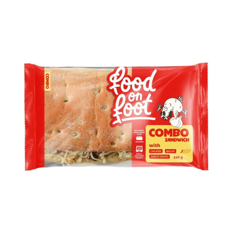 Sumuštinis COMBO 240g su vištiena, šonine ir česnakiniu padažu
