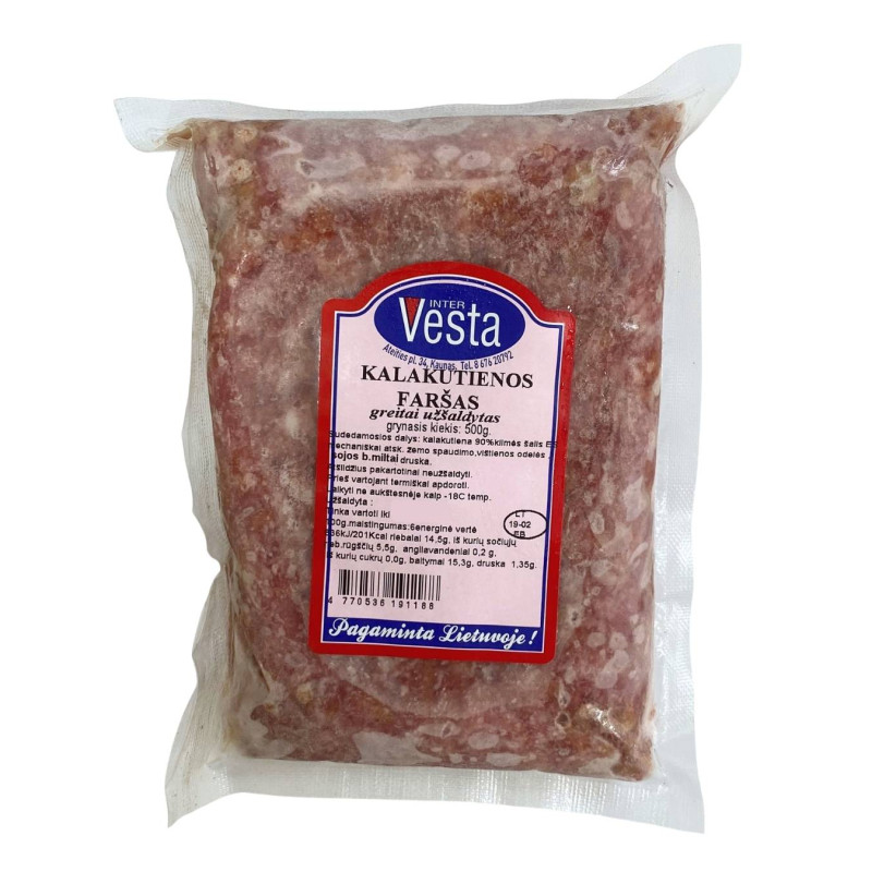 Šaldytas kalakutienos faršas, 500g