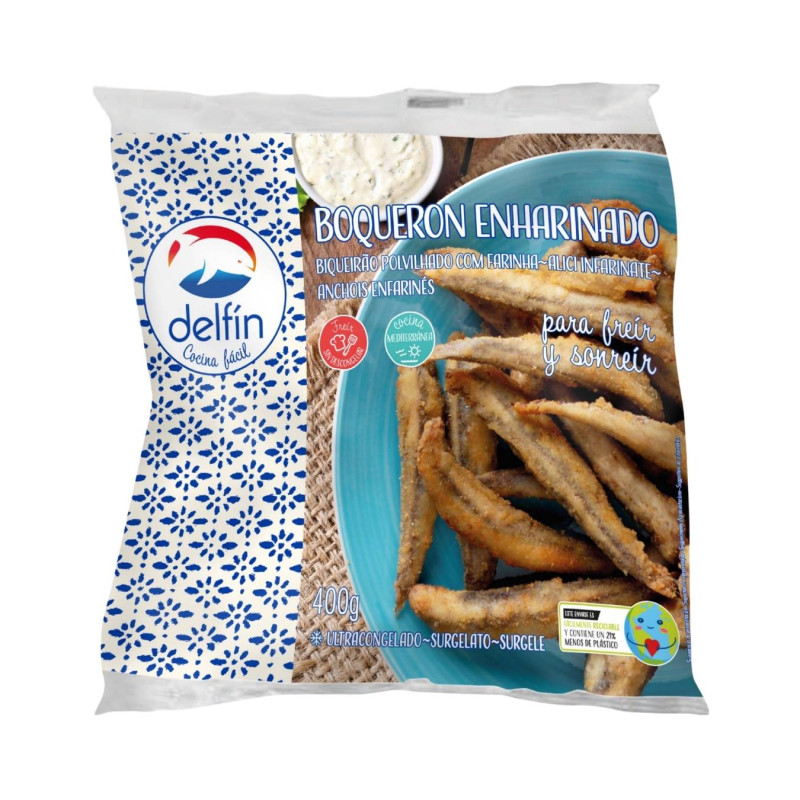 Šaldyti termiškai neapdoroti europiniai ančiuviai tešloje 400g