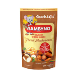 Lydytas rūkytas sūrio užkandis Rambyno su miško grybais 45% riebumo, 75g