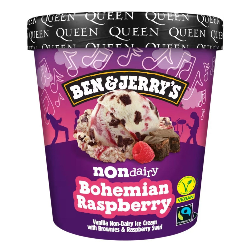 B&J Bohemian Raspberry veganiški vaniliniai valgomieji ledai 465ml