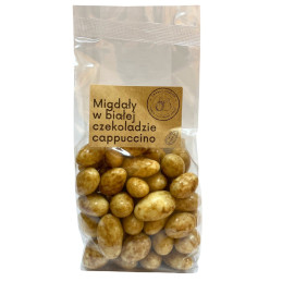 Migdolai baltajame šokolade, 200g  kapučino skonio
