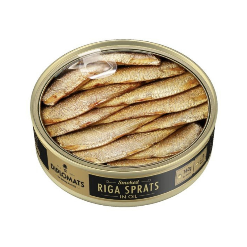 Rūkyti šprotai  Ryga aliejuje 160g/112g