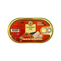 Skumbrės filė  Brivai Vilnis pomidorų padaže 190g/114g
