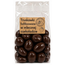 Liofilizuotos braškės pieniškame šokolade, 200g