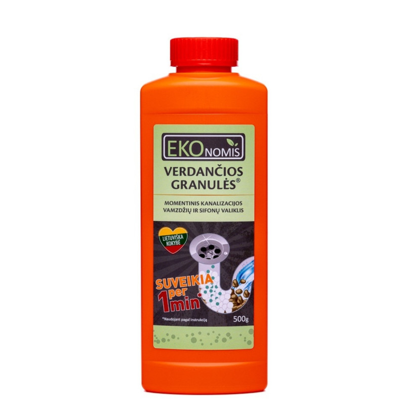 EKOnomis verdančios granulės/Kanalizacijos vamzdžių valiklis 500g