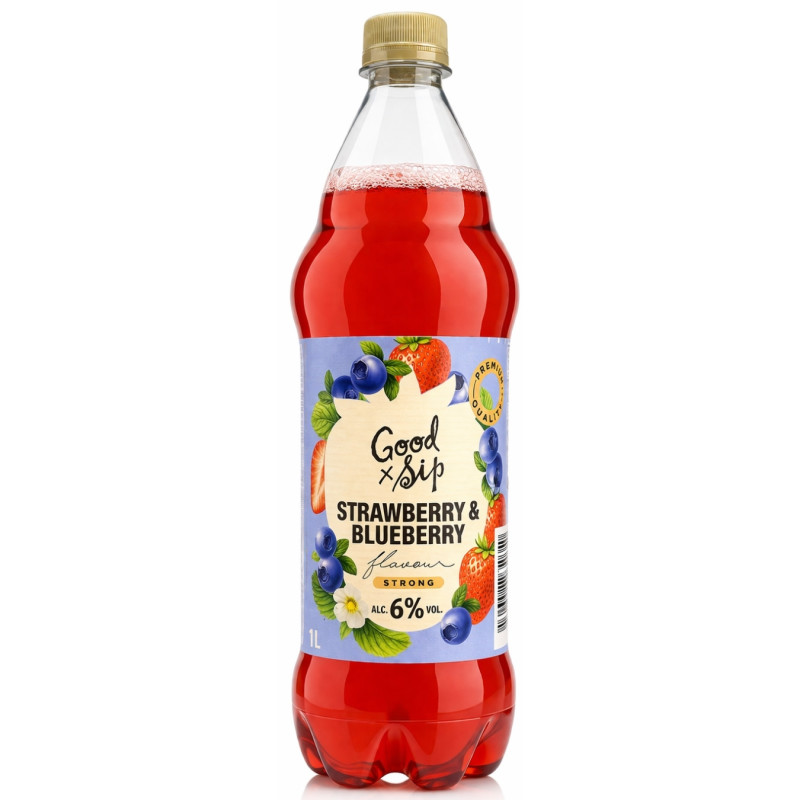 Alaus kokteilis Good Sip braškų ir mėlynių skonio (6%), 1l