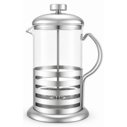 Stiklinis arbatinukas su nerūdijančio plieno nuspaudžiamu sieteliu 800ml