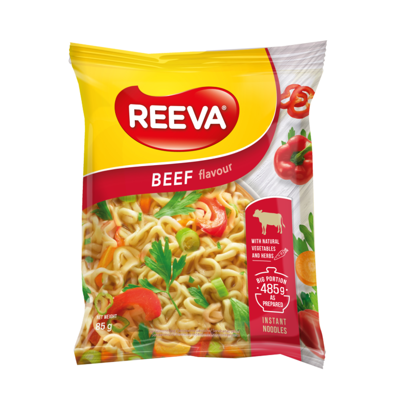Greitai paruošiami makaronai Reeva jautienos skonio,85g