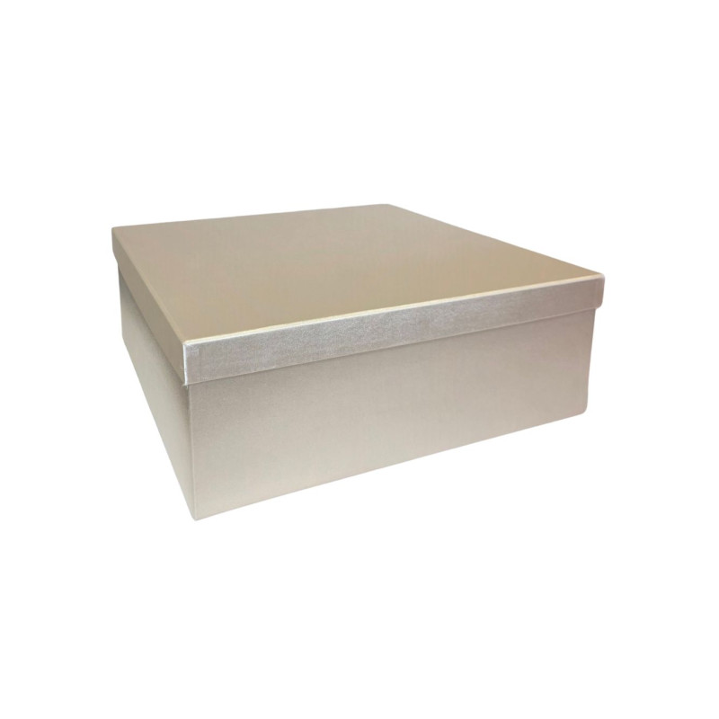 Popierinė dovanų dėžutė dramblio kaulo spalvos 30,5 x 30,5 x 11 cm,  1 vnt