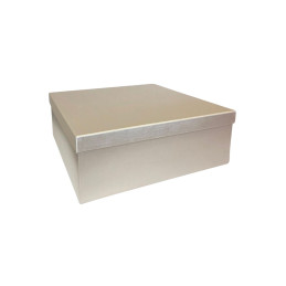 Popierinė dovanų dėžutė dramblio kaulo spalvos 27,5 x 27,5 x 10 cm, 1 vnt