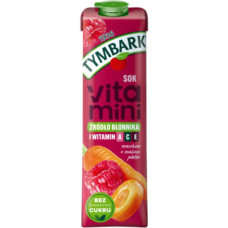 Obuolių, morkų, aviečių nektaras Vita Mini,1L