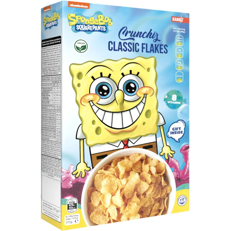 Kukurūzų dribsniai Sponge Bob su siurprizu viduje, 375g