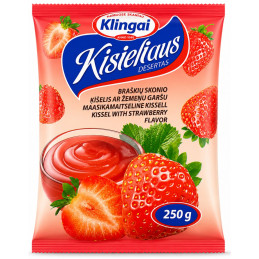 Kisieliaus desertas Klingai braškių skonio, 250g