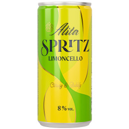 Alita Spritz Limoncello gazuotas aromatizuotas vyno produktų kokteilis (8%), 200 ml