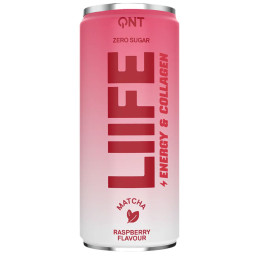 QNT LIFE Raspberry energetinis gėrimas su kolagenu ir matča 250ml