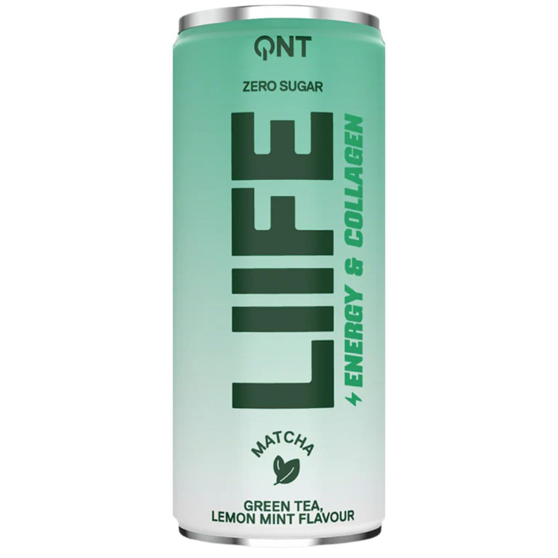 QNT LIFE Green Tea energetinis gėrimas su kolagenu ir matča 250ml